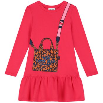 Girls Pink Logo Bag Dress