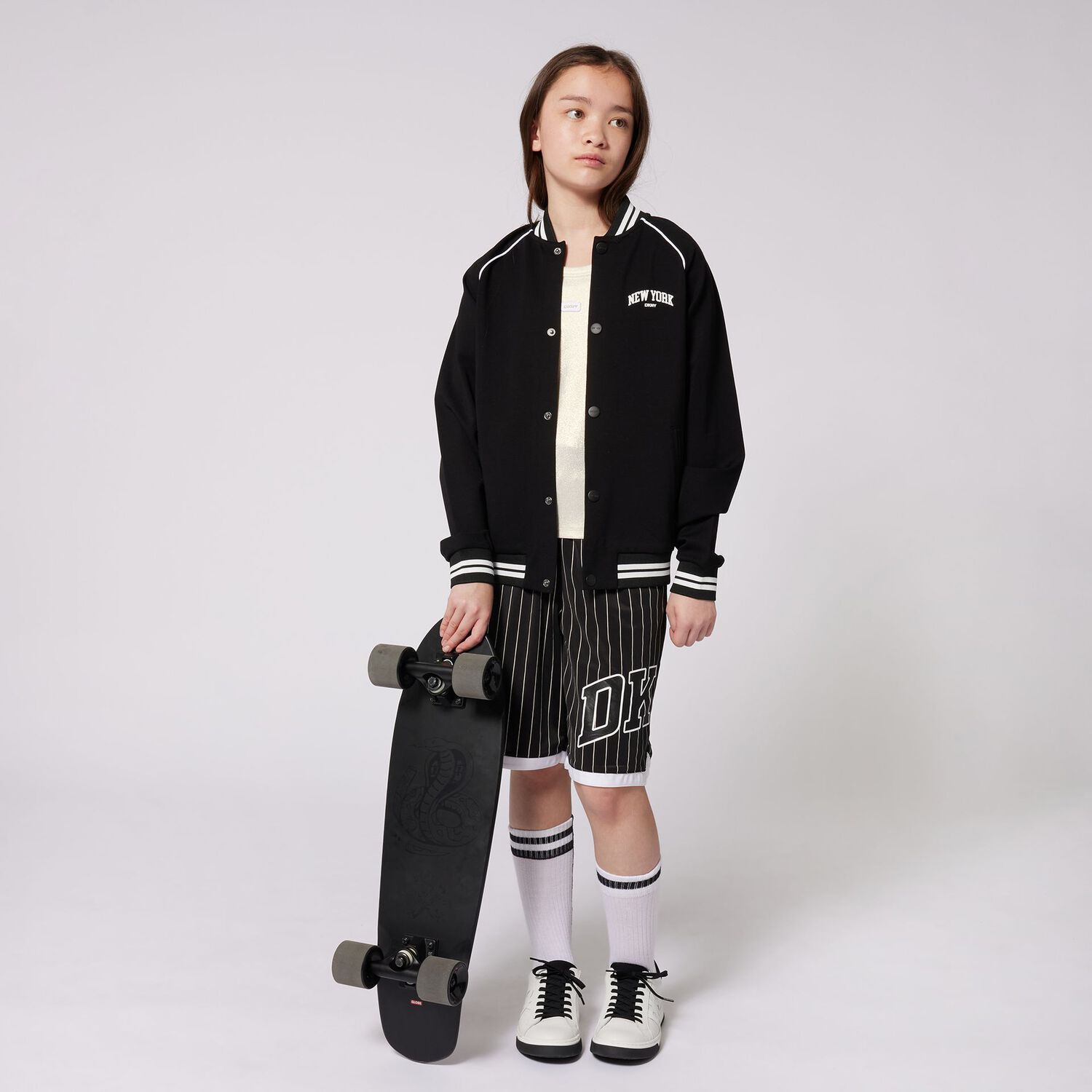 Girls Beige Logo Sleeveless Top, 1, hi-res image number null