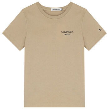 Boys Beige Logo T-Shirt