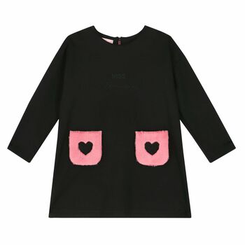 Girls Black Logo Dress