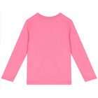 Girls Pink Logo Long Sleeve Top, 1, hi-res
