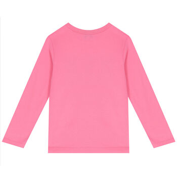 Girls Pink Logo Long Sleeve Top