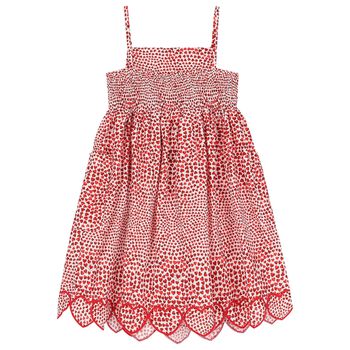Girls Ivory & Red Hearts Dress