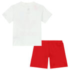 White & Red Logo Shorts Set, 2, hi-res