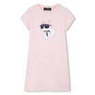 Girls Pink Choupette T-Shirt Dress, 2, hi-res