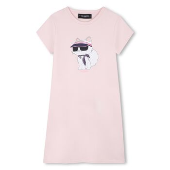 Girls Pink Choupette T-Shirt Dress
