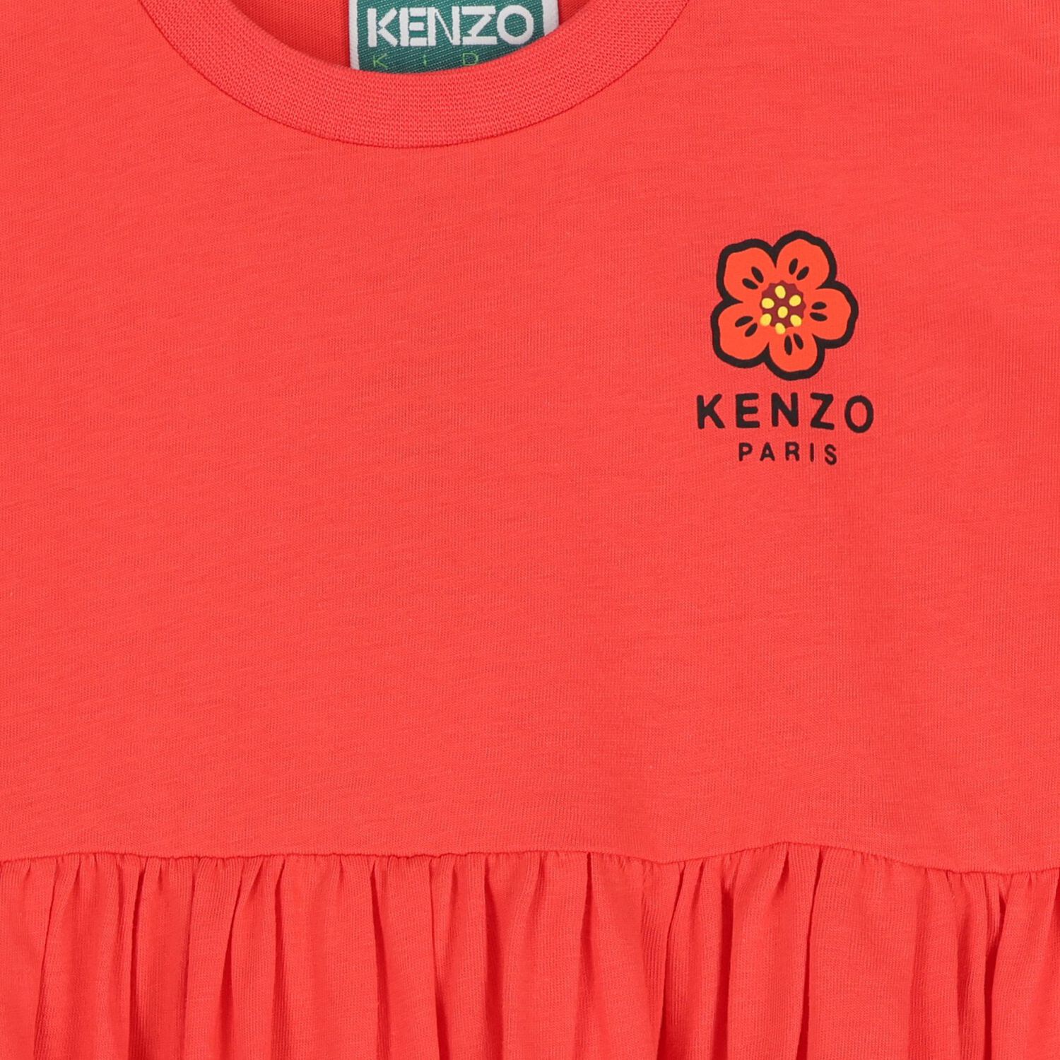 Younger Girls Red Boke Flower Dress, 1, hi-res