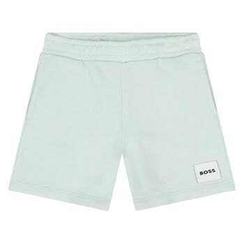 Younger Boys Green Logo Shorts