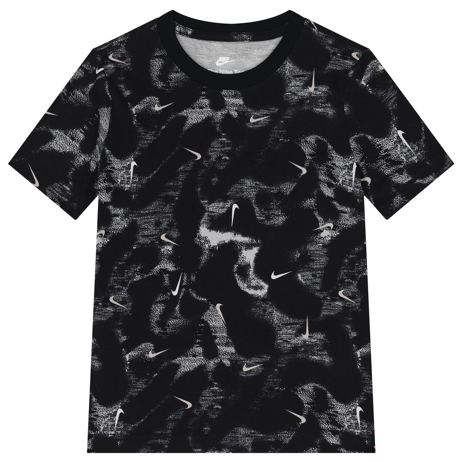 Boys Black Logo T-Shirt, 1, hi-res