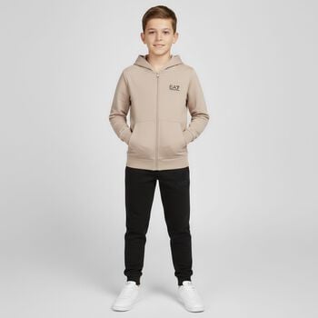 Boys Beige & Black Logo Tracksuit