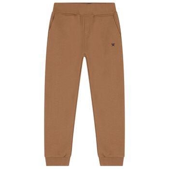 Boys Beige Logo Joggers