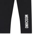 Younger Girls Black Logo Leggings, 2, hi-res