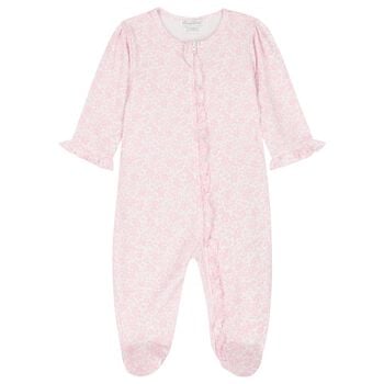 Baby Girls Pink Floral Babygrow
