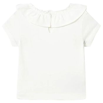Girls Ivory Ruffled Top