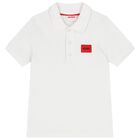 Boys Mini Me White Logo Polo Shirt, 2, hi-res