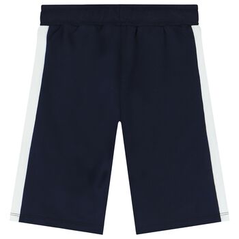 Boys Navy Blue & White Logo Shorts