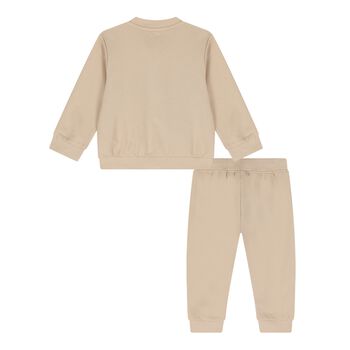 Baby Boys Beige Teddy Bear Tracksuit