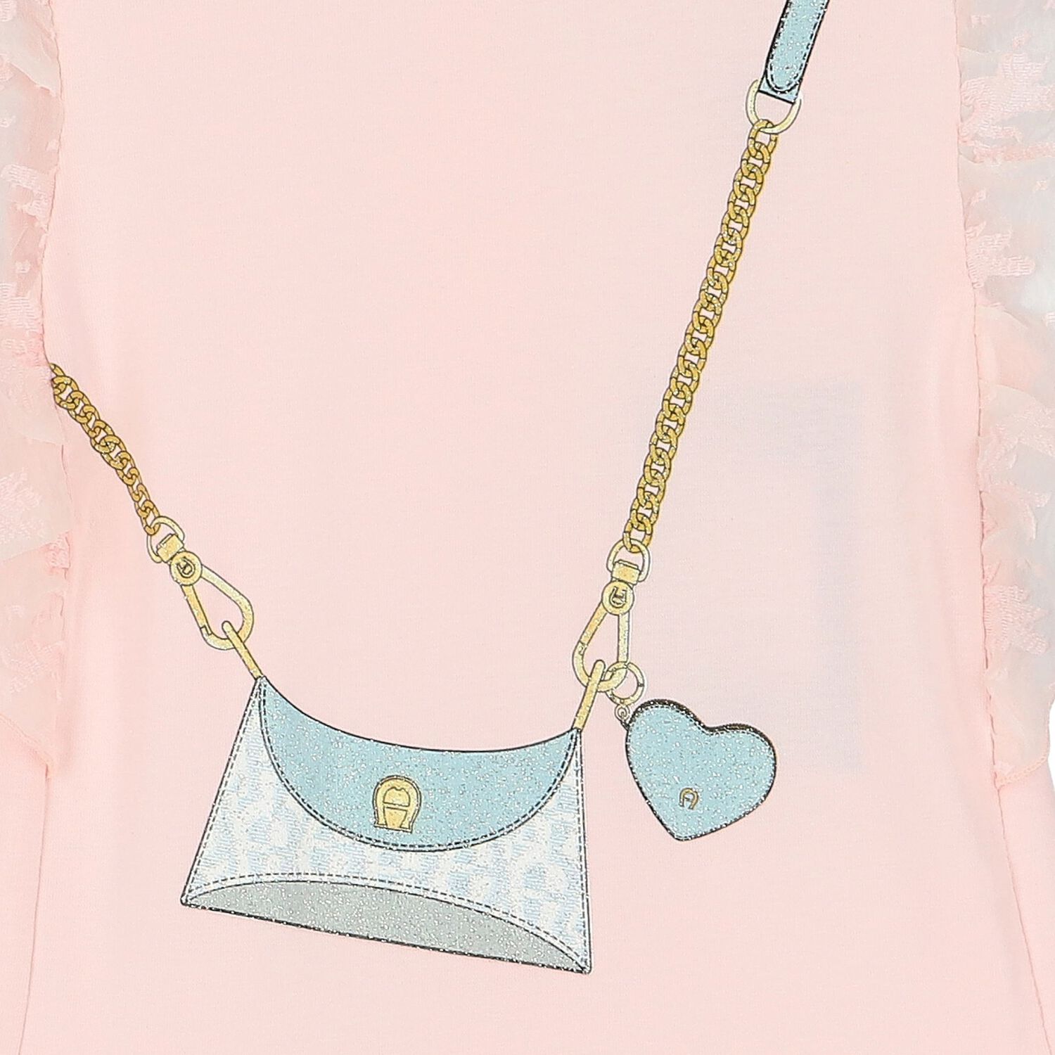 فستان بنات بطبعة حقيبة باللون الوردي, 3, hi-res