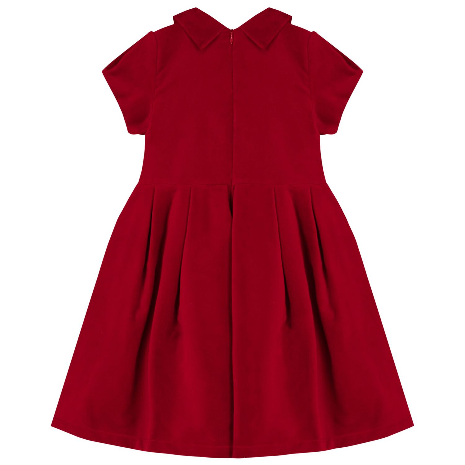 Girls Red Bow Ruffled Tulle Dress, 1, hi-res