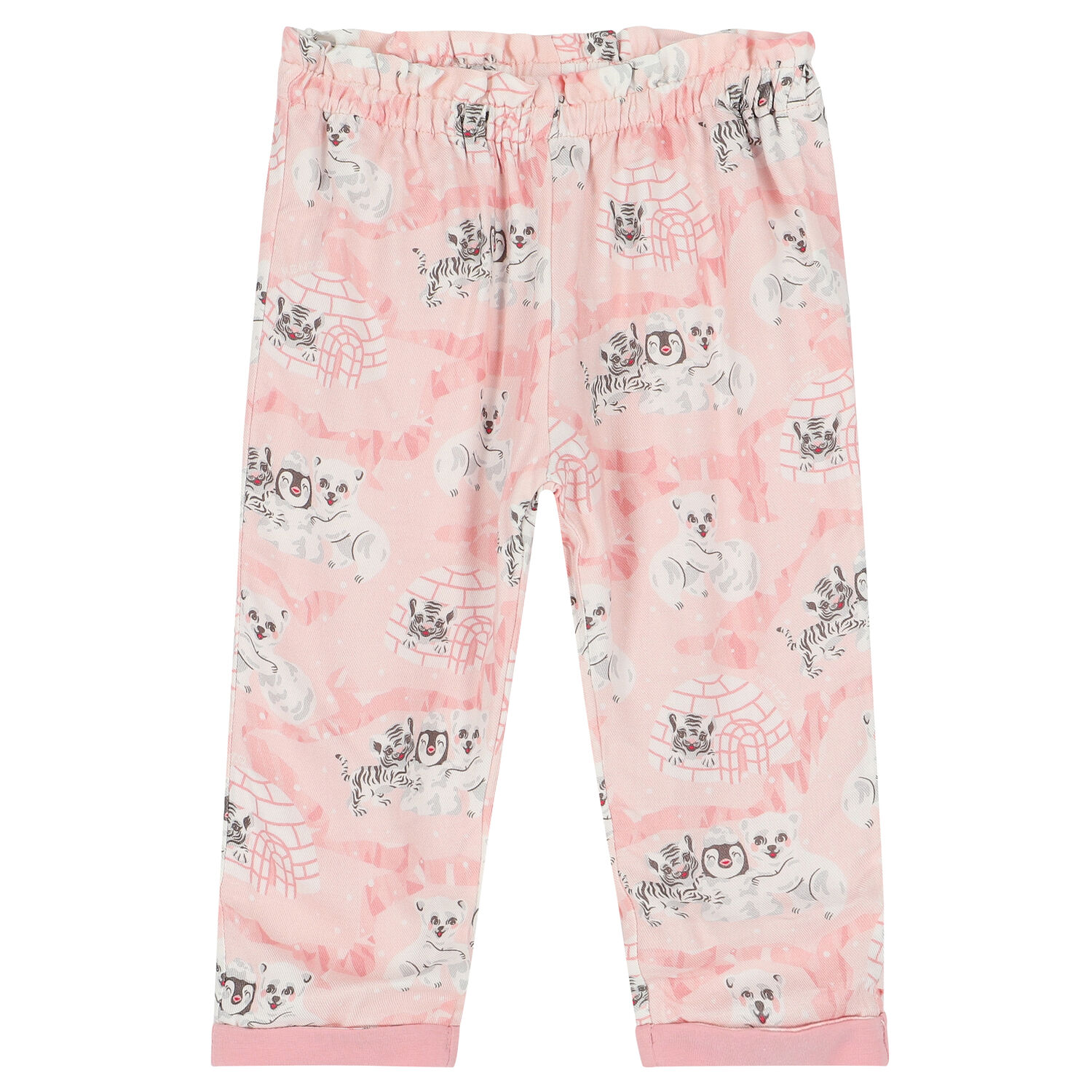 Baby Girls White & Pink Logo Trousers Set, 1, hi-res image number null