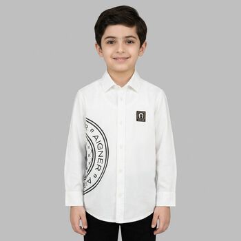 Boys White Logo Shirt