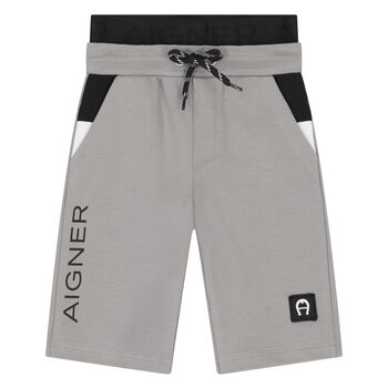 Younger Boys Grey Logo Shorts