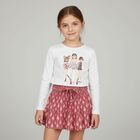 Girls Pink Honeycomb Skort, 1, hi-res