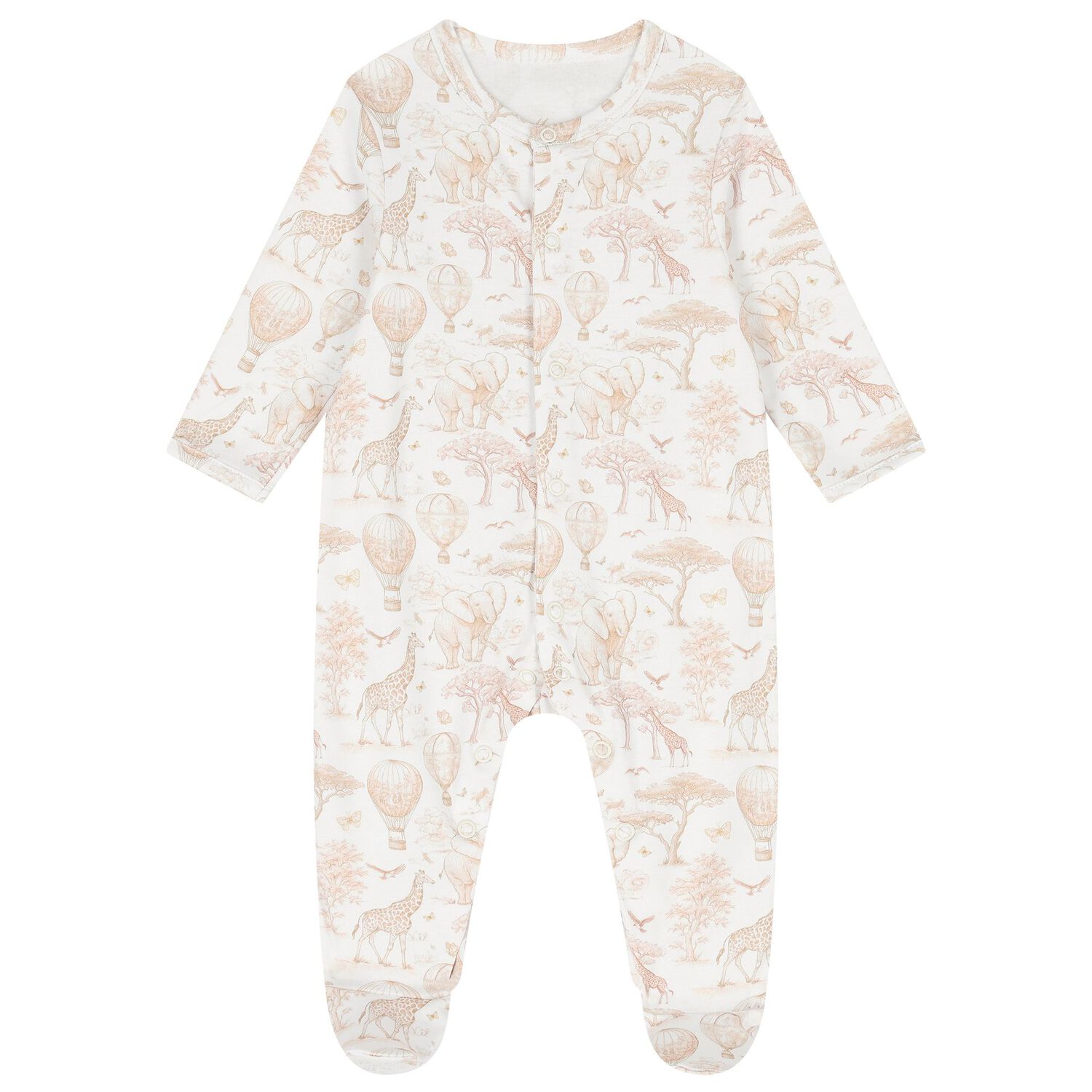 White & Beige Africa Babygrow Gift Set, 2, hi-res