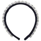 Girls Navy Blue Crystal Embellished Headband, 1, hi-res