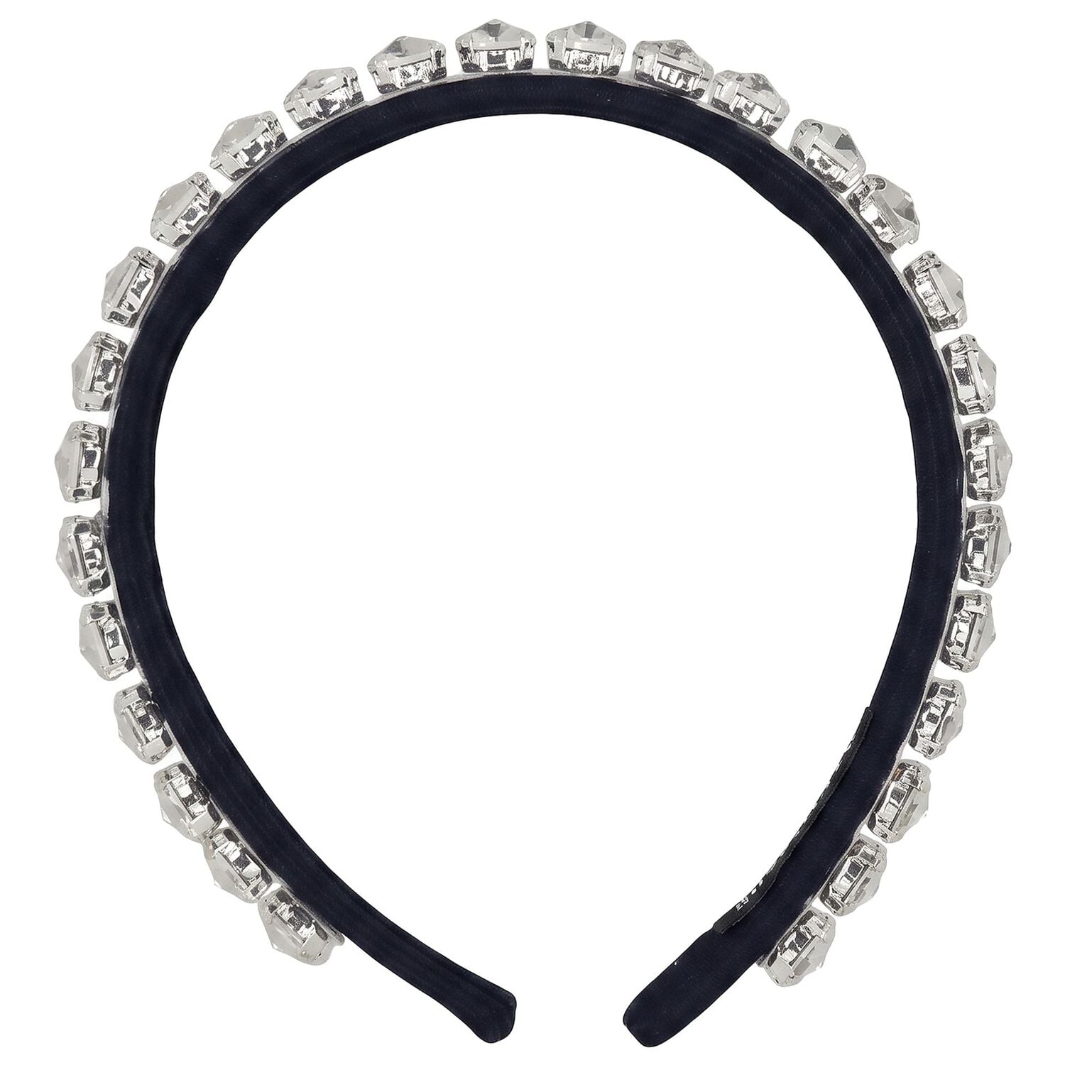 Girls Navy Blue Crystal Embellished Headband, 1, hi-res