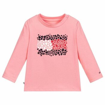 Baby Girls Pink Long Sleeve Logo Top