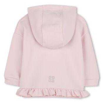 Younger Girls Pink Logo Zip Up Top