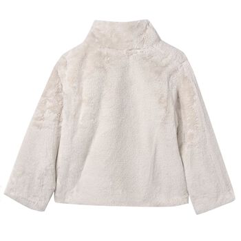 Girls Beige FauxFur Jacket