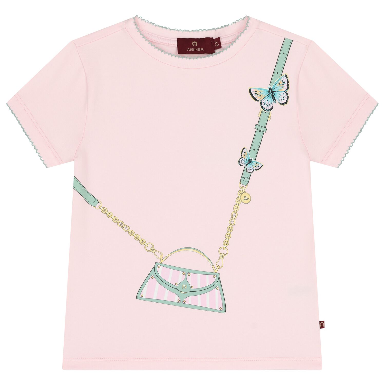 Girls Pink Logo Bag T-Shirt, 2, hi-res