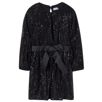 Girls Black Sequin Dress