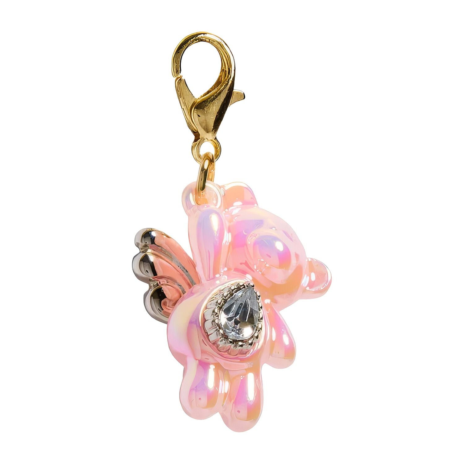 Girls Pink Teddy Bear Charm, 1, hi-res