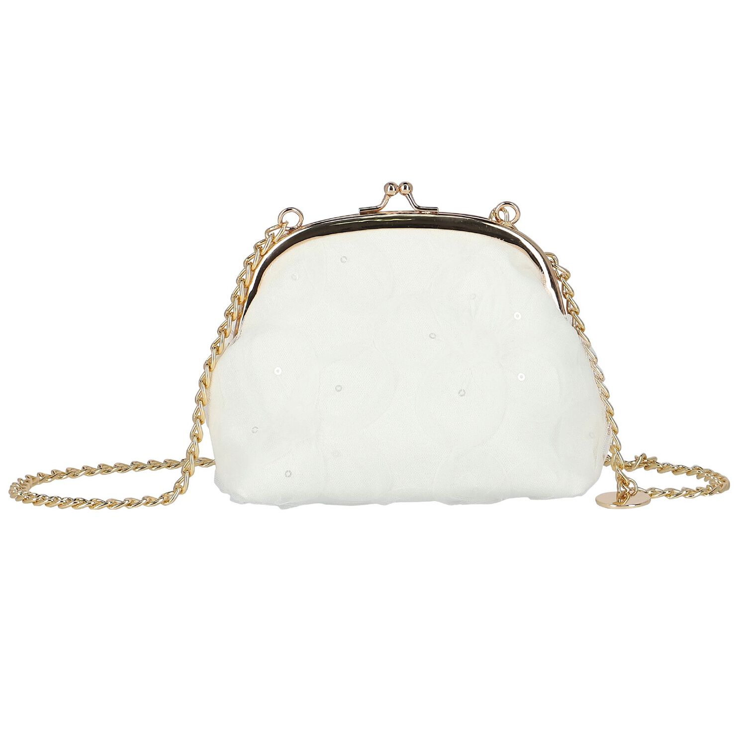 Girls Ivory Tulle Lace Shoulder Bag, 1, hi-res image number null