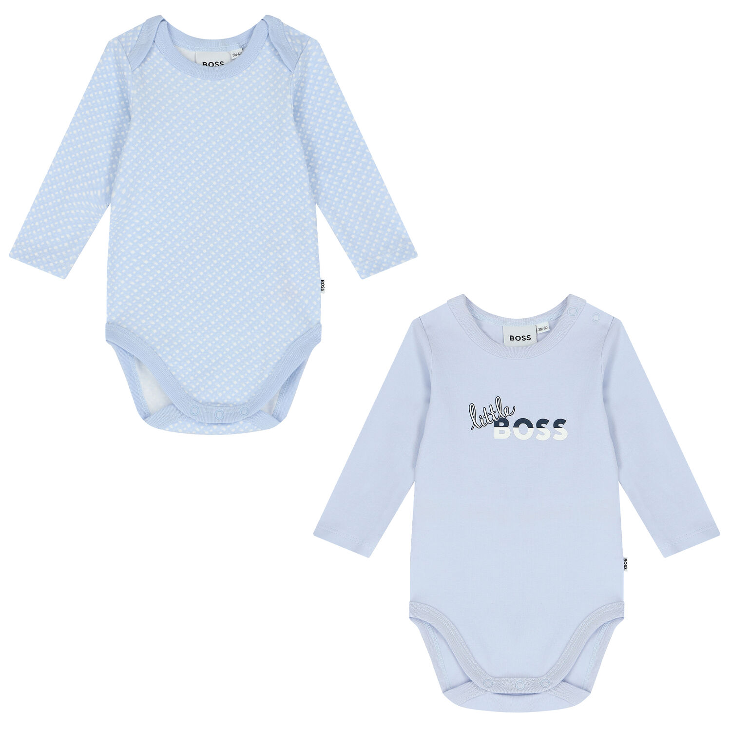 Baby Boys Blue Logo Bodysuits ( 2 Pack ), 1, hi-res image number null