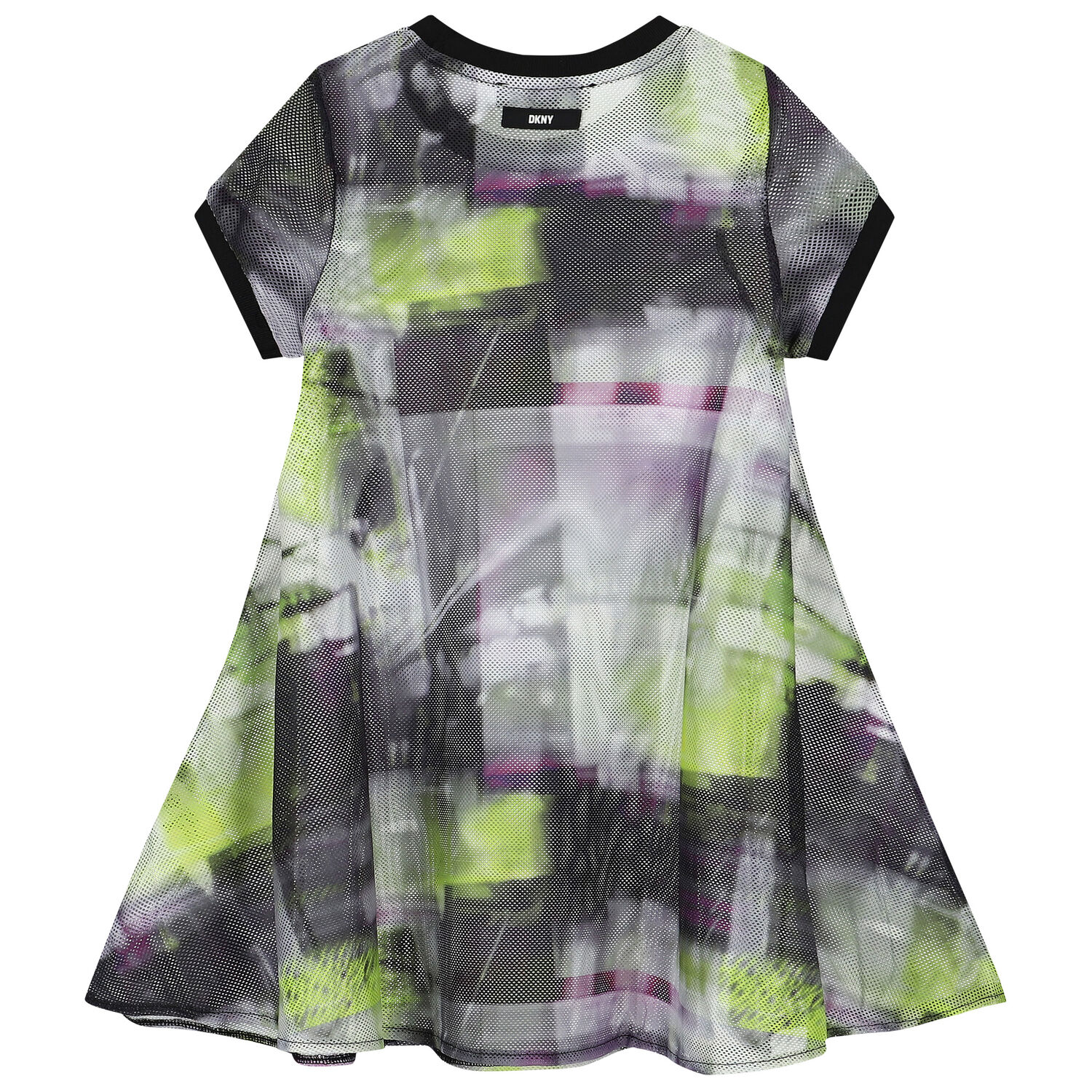 فستان بنات بالشعار2 فى 1 باللون الاخضر والاسود والأرجواني, 1, hi-res image number null