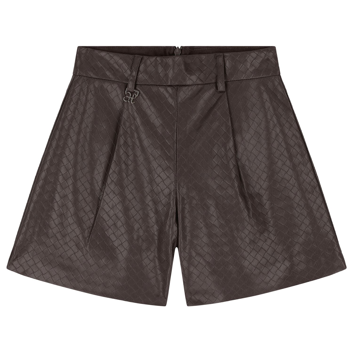 Girls Brown Faux Leather Shorts, 1, hi-res