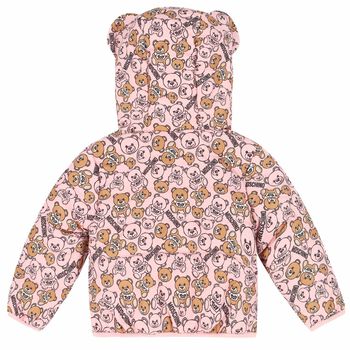 Baby Girls Pink Teddy Logo Jacket