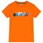 تيشيرت أولاد بالشعار باللون الأخضر , 1, hi-res