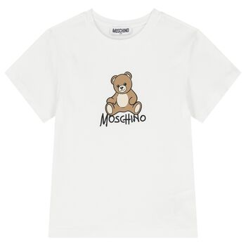 White Teddy Bear Logo T-Shirt