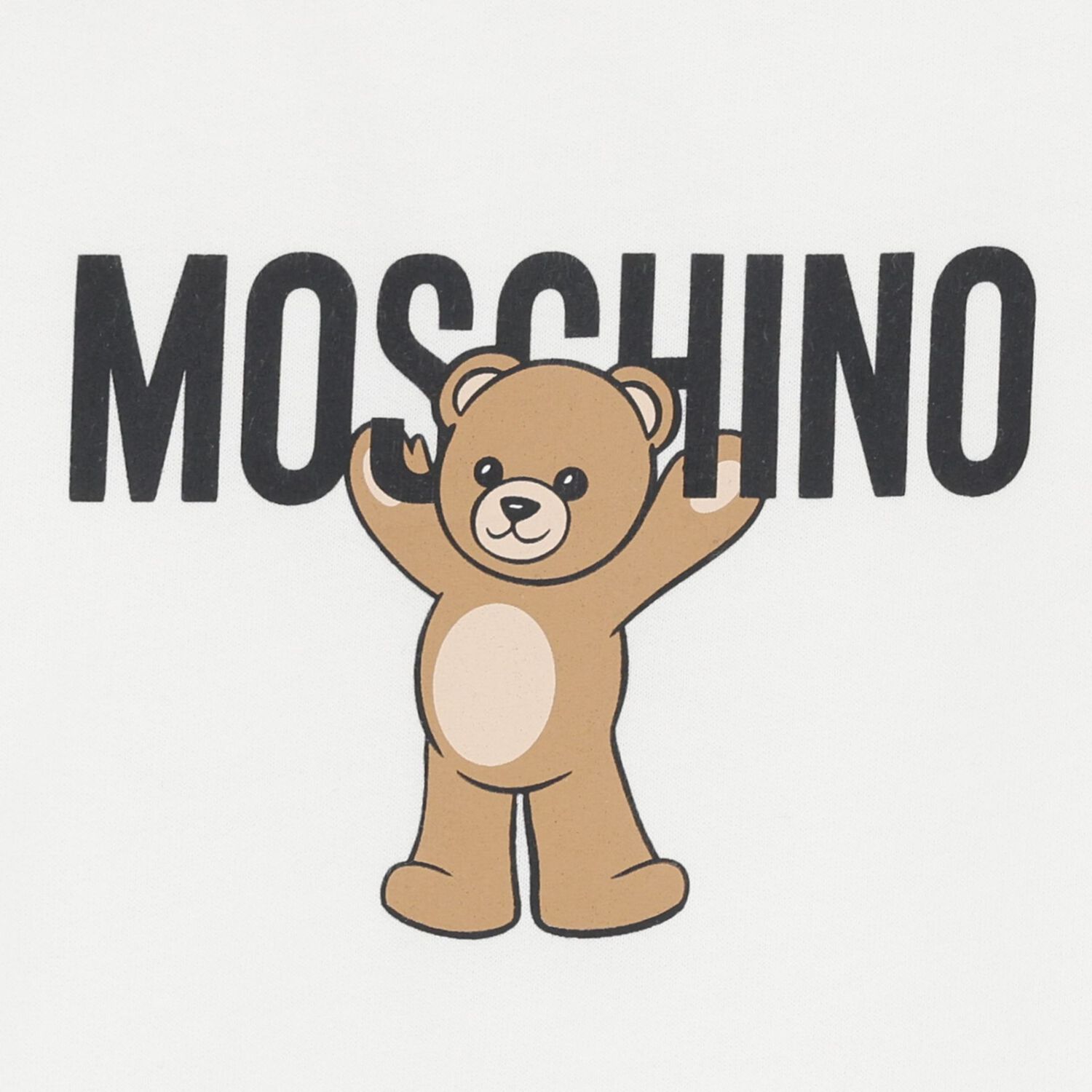 Younger Girls White Teddy Bear Logo Dress, 1, hi-res