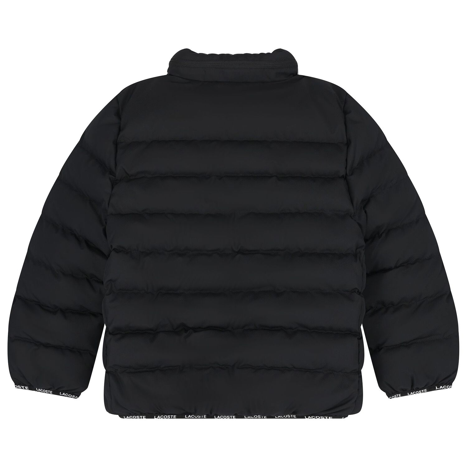 Boys Black Logo Puffer Jacket, 1, hi-res