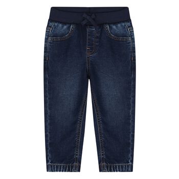 Younger Boys Navy Blue Denim Joggers