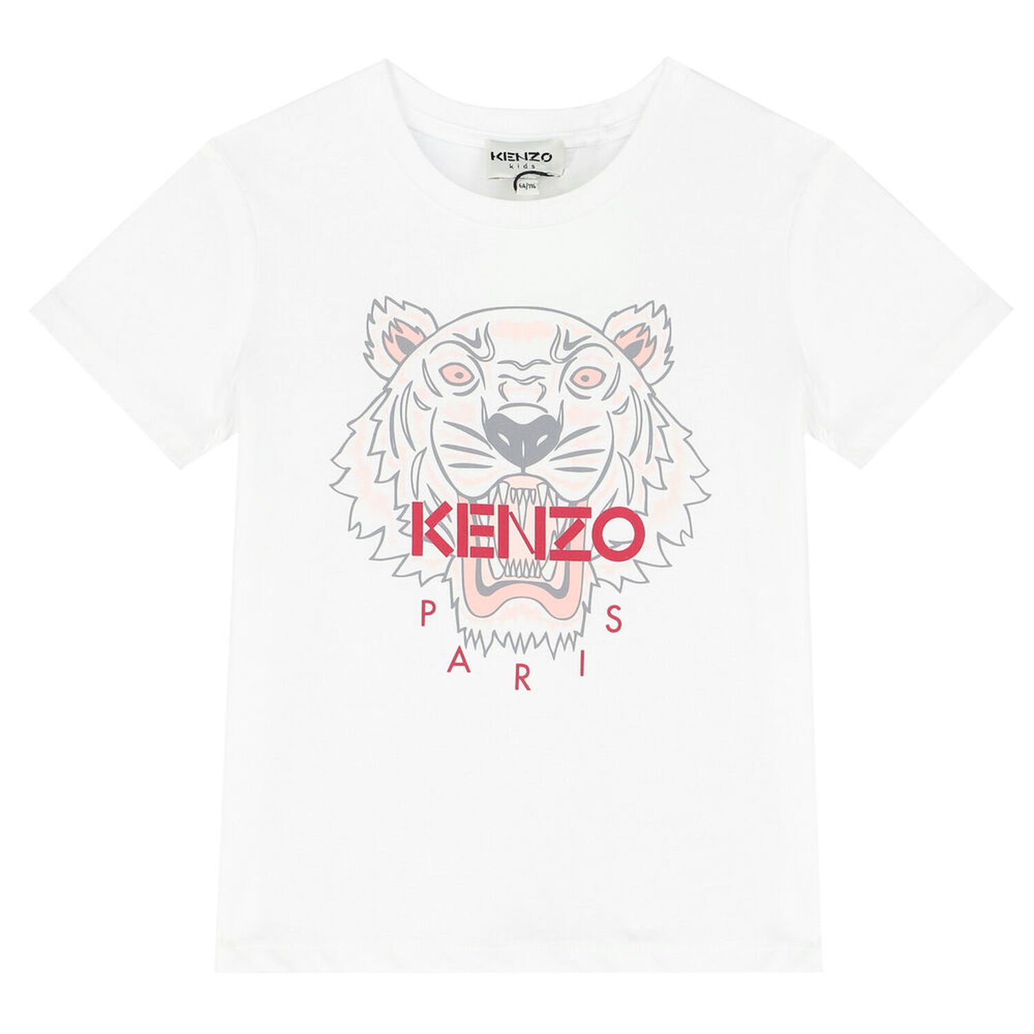 Girls White Tiger T-Shirt, 1, hi-res