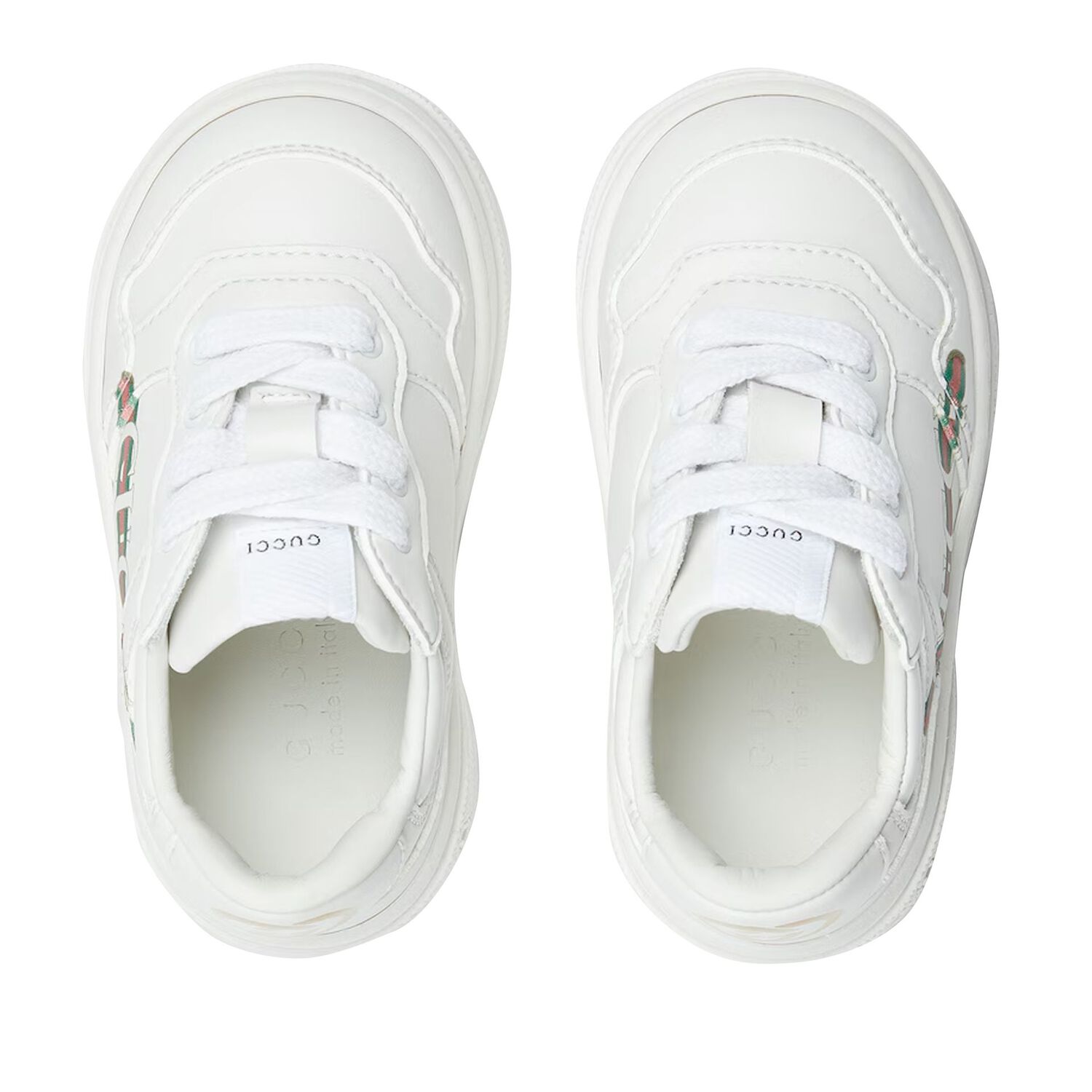 White Web Stripe Logo Trainers, 1, hi-res