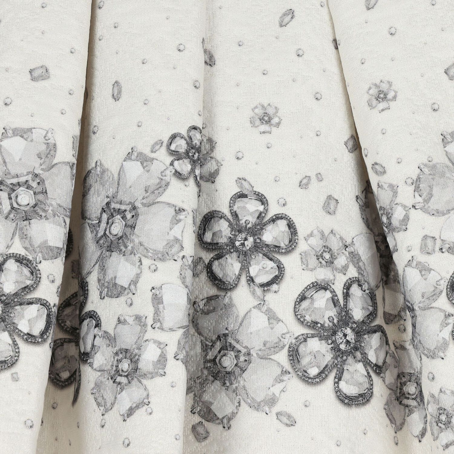 Girls Ivory Floral Jacquard Dress, 1, hi-res