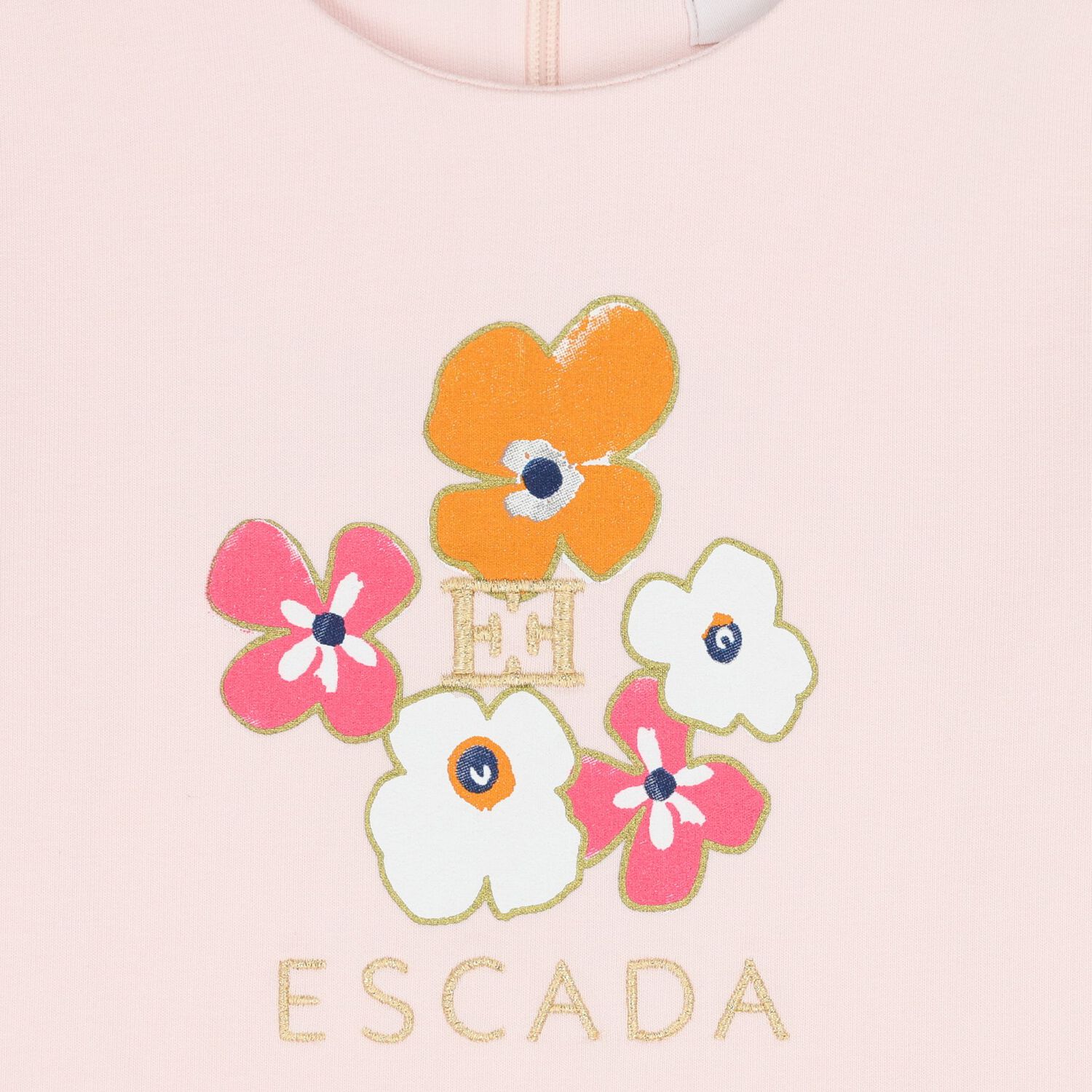 Younger Girls Pink Floral Logo Dress, 1, hi-res